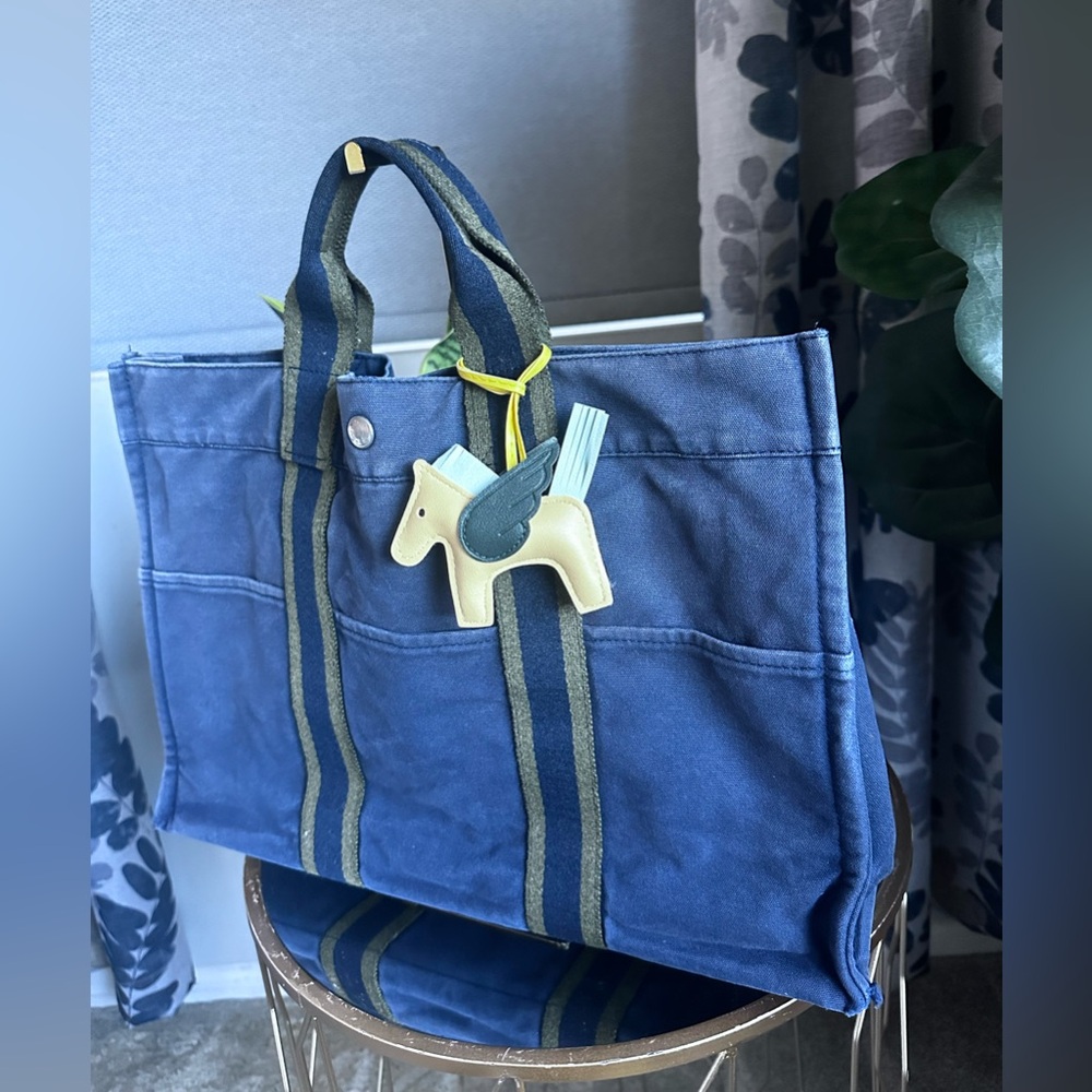 Hèrmes Blue Canvas Tote Bag - Picture 2 of 10